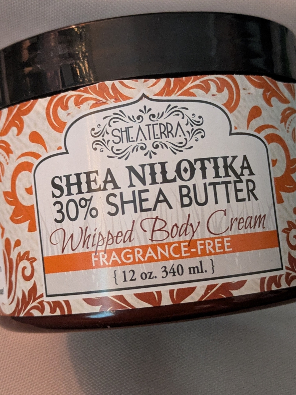 Shea Nilotika 30% Shea Butter Whipped Body Cream - Fragrance Free (White/Orange)